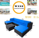 Vitesse 5/7 Pieces L Shaped Modular Patio Furniture Sets with Ottoman