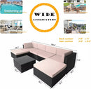 Vitesse 5/7 Pieces L Shaped Modular Patio Furniture Sets with Ottoman