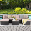 Vitesse 5/7 Pieces L Shaped Modular Patio Furniture Sets with Ottoman