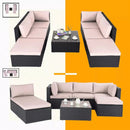 Vitesse 5/7 Pieces L Shaped Modular Patio Furniture Sets with Ottoman