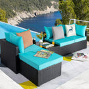 Vitesse 5/7 Pieces L Shaped Modular Patio Furniture Sets with Ottoman