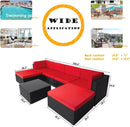 Vitesse 5/7 Pieces L Shaped Modular Patio Furniture Sets with Ottoman