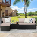 Vitesse 5/7 Pieces L Shaped Modular Patio Furniture Sets with Ottoman
