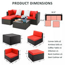 Vitesse 5/7 Pieces L Shaped Modular Patio Furniture Sets with Ottoman