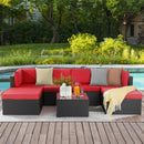 Vitesse 5/7 Pieces L Shaped Modular Patio Furniture Sets with Ottoman