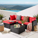 Vitesse 5/7 Pieces L Shaped Modular Patio Furniture Sets with Ottoman PF01