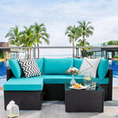 Vitesse 5/7 Pieces L Shaped Modular Patio Furniture Sets with Ottoman PF01