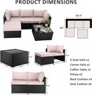 Vitesse 5/7 Pieces L Shaped Modular Patio Furniture Sets with Ottoman PF01