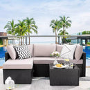 Vitesse 5/7 Pieces L Shaped Modular Patio Furniture Sets with Ottoman PF01