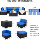 Vitesse 5/7 Pieces L Shaped Modular Patio Furniture Sets with Ottoman PF01