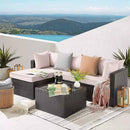 Vitesse 5/7 Pieces L Shaped Modular Patio Furniture Sets with Ottoman PF01