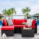 Vitesse 5/7 Pieces L Shaped Modular Patio Furniture Sets with Ottoman PF01