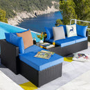 Vitesse 5/7 Pieces L Shaped Modular Patio Furniture Sets with Ottoman PF01