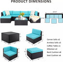 Vitesse 5/7 Pieces L Shaped Modular Patio Furniture Sets with Ottoman PF01