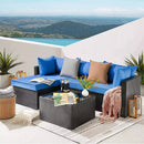 Vitesse 5/7 Pieces L Shaped Modular Patio Furniture Sets with Ottoman PF01