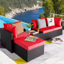 Vitesse 5/7 Pieces L Shaped Modular Patio Furniture Sets with Ottoman PF01