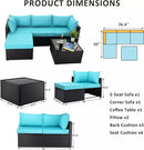 Vitesse 5/7 Pieces L Shaped Modular Patio Furniture Sets with Ottoman PF01