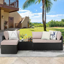 Vitesse 5/7 Pieces L Shaped Modular Patio Furniture Sets with Ottoman PF01