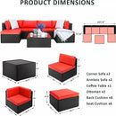 Vitesse 5/7 Pieces L Shaped Modular Patio Furniture Sets with Ottoman PF01