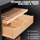 Vitesse 50L Electric Cigars Humidor for 250 Counts with Spanish Cedar Wood Drawer Shelves, Digital Hygrometer