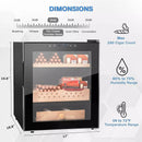 Vitesse 50L Electric Cigars Humidor for 250 Counts with Spanish Cedar Wood Drawer Shelves, Digital Hygrometer