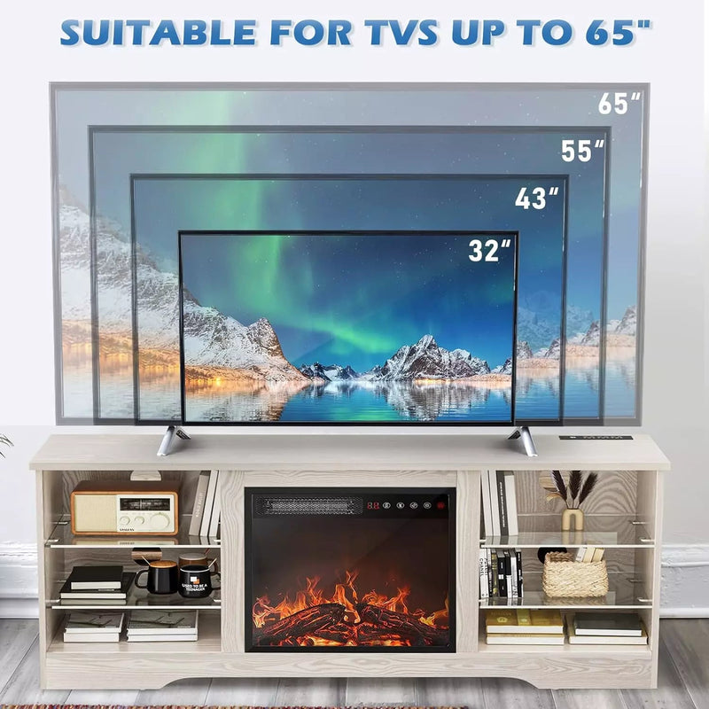 Vitesse 58 Inches Fireplace TV Stand with 18''Fireplace