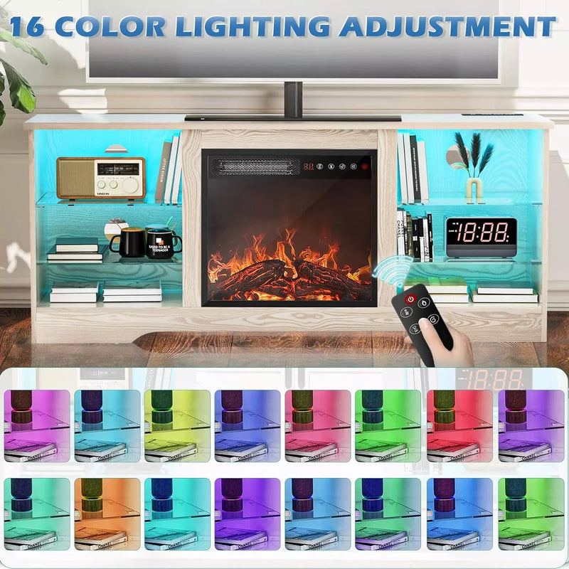 Vitesse 58 Inches Fireplace TV Stand for TVs up to 65 Inches Console w