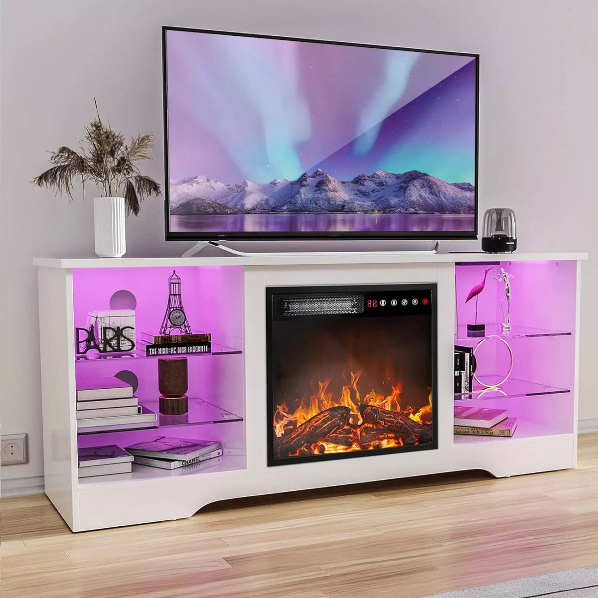 プレイステーションvite Vitesse 58 Inches Fireplace TV Stand with 18''Fireplace