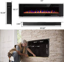 Vitesse 72 inch Wall Mounted & Recessed Electric Fireplace VFP06, 750W-1500W Vitesse Home
