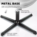 PUKAMI Armless Office Desk Chair No Wheels,PU Leather Criss Cross Legged Chair Vitesse Home