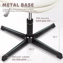 PUKAMI Armless Office Desk Chair No Wheels,PU Leather Criss Cross Legged Chair Vitesse Home