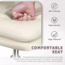 PUKAMI Armless Office Desk Chair No Wheels,PU Leather Criss Cross Legged Chair Vitesse Home