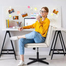 PUKAMI Armless Office Desk Chair No Wheels,PU Leather Criss Cross Legged Chair Vitesse Home