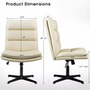 PUKAMI Armless Pu Leather High Back Wide Seat Office Desk Chair Vitesse Home