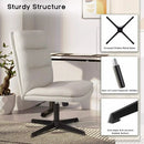 PUKAMI Armless Pu Leather High Back Wide Seat Office Desk Chair Vitesse Home