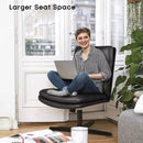 PUKAMI Armless Pu Leather High Back Wide Seat Office Desk Chair Vitesse Home