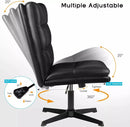 PUKAMI Armless Pu Leather High Back Wide Seat Office Desk Chair Vitesse Home