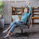 PUKAMI Armless Pu Leather High Back Wide Seat Office Desk Chair Vitesse Home