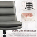 PUKAMI Armless Pu Leather High Back Wide Seat Office Desk Chair Vitesse Home