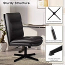 PUKAMI Armless Pu Leather High Back Wide Seat Office Desk Chair Vitesse Home
