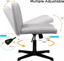 PUKAMI Armless Swivel Office Chair, Height Adjustable Wide Seat Vanity Chair OF06 Vitesse Home