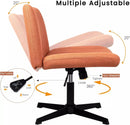 PUKAMI Armless Swivel Office Chair, Height Adjustable Wide Seat Vanity Chair OF06 Vitesse Home