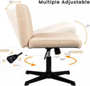 PUKAMI Armless Swivel Office Chair, Height Adjustable Wide Seat Vanity Chair OF06 Vitesse Home