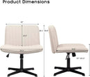 PUKAMI Armless Swivel Office Chair, Height Adjustable Wide Seat Vanity Chair OF06 Vitesse Home