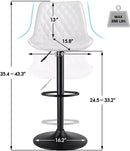 Waleaf Bar Stools Set of 2,Counter Heigh Faux Leather Adjustable Bar Stools