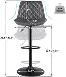 Waleaf Bar Stools Set of 2,Counter Heigh Faux Leather Adjustable Bar Stools
