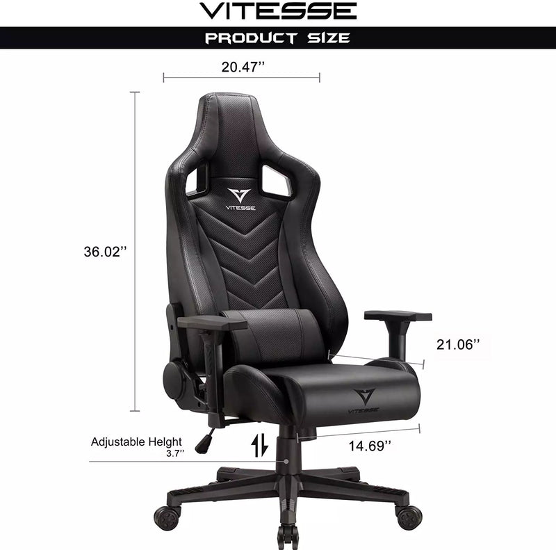 Vitesse Big and Tall Arm-Adjustable Gaming Chair with High Back VGC02 Vitesse Home