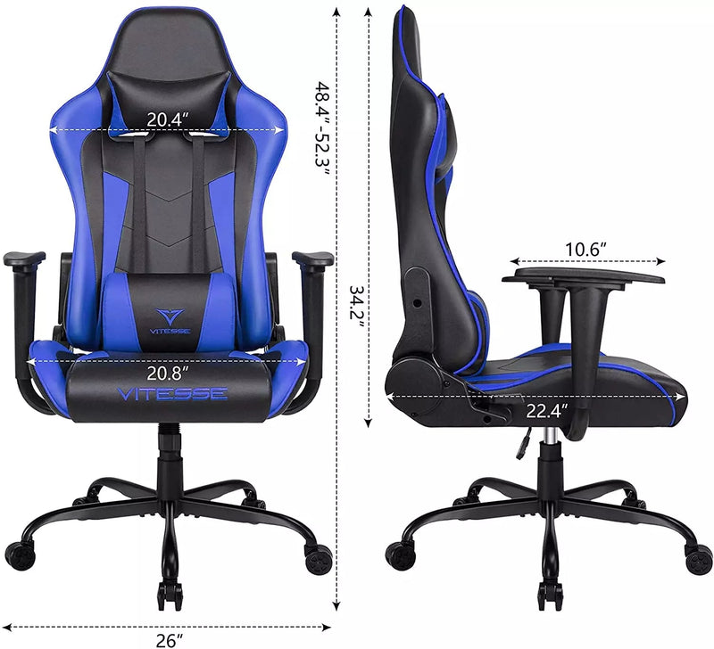 Vitesse Ergonomic Leather Gaming Chair Reclining PC Gaming Chair