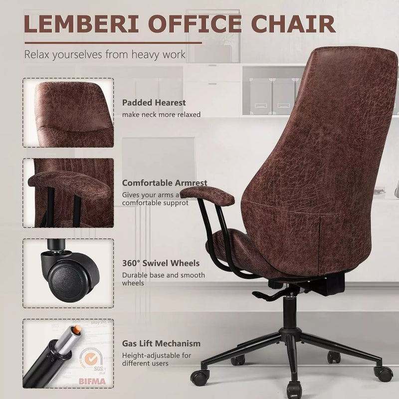 VITESSE Ergonomic Home Office Desk Chair Modern Leather Computer Chair