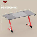 Vitesse Ergonomic Z-Shaped Gaming Desk with Mousepad and Handle Rack ZD01 Vitesse Home
